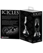Load image into Gallery viewer, Icicles No. 77 Hand Blown Glass Rose Butt Plug - Black
