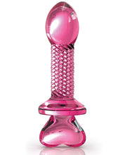 Load image into Gallery viewer, Icicles No. 82 Hand Blown Glass Butt Plug - Ribbed-pink