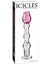Load image into Gallery viewer, Icicles No. 12 Hand Blown Glass Massager - Clear W-rose Tip
