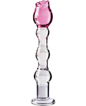 Load image into Gallery viewer, Icicles No. 12 Hand Blown Glass Massager - Clear W-rose Tip
