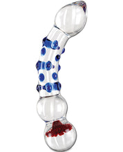Load image into Gallery viewer, Icicles No. 18 Hand Blown Glass Massager - Clear W-blue Knobs