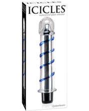 Load image into Gallery viewer, Icicles No. 20 Hand Blown Glass Vibrator Waterproof - Clear W-blue Swirls