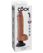 Load image into Gallery viewer, King Cock 10" Vibrating Cock W-balls - Tan