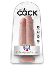 Load image into Gallery viewer, King Cock 7" Two Cocks One Hole - Flesh