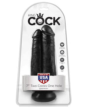 Load image into Gallery viewer, King Cock 7" Two Cocks One Hole - Black