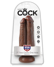 Load image into Gallery viewer, King Cock 7" Two Cocks One Hole - Brown