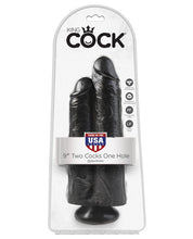 Load image into Gallery viewer, King Cock 9" Two Cocks One Hole - Black