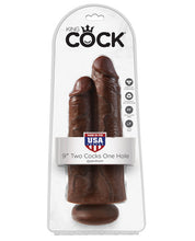 Load image into Gallery viewer, King Cock 9" Two Cocks One Hole - Brown