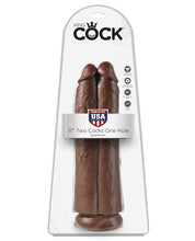 Load image into Gallery viewer, King Cock 11" Two Cocks One Hole - Brown