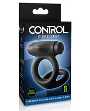 Load image into Gallery viewer, Sir Richards Control Vibrating Silicone Cock &amp; Ball C-ring - Black