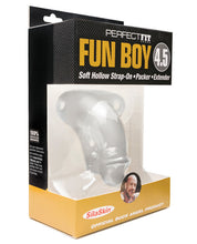 Load image into Gallery viewer, Perfect Fit Buck Angel Fun Boy Soft Hollow 4.5" Strap On Packer - Clear