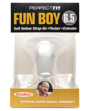 Load image into Gallery viewer, Perfect Fit Buck Angel Fun Boy Soft Hollow 6.5" Strap On Packer - Clear
