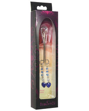 Load image into Gallery viewer, Bijoux De Nip Clit Clamp Double Loop W-heart Charm &amp; Blue Beads