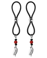 Load image into Gallery viewer, Bijoux De Nip Nipple Halos Bitch Charm - Red-black