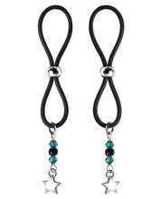 Load image into Gallery viewer, Bijoux De Nip Nipple Halos Star Charm - Turquoise-black