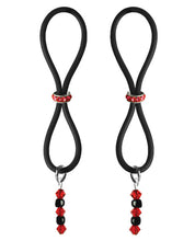 Load image into Gallery viewer, Bijoux De Nip Nipple Halos Red Gem Slider - Red-black