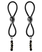 Load image into Gallery viewer, Bijoux De Nip Nipple Halos Black Skull Slider - Black-silver