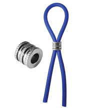 Load image into Gallery viewer, Bolo Silicone Lasso &amp; Grooved Stainless Steel Slider - Blue