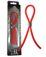 Load image into Gallery viewer, Bolo Silicone Lasso &amp; Grooved Stainless Steel Slider - Red