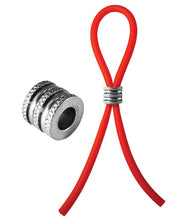 Load image into Gallery viewer, Bolo Silicone Lasso &amp; Grooved Stainless Steel Slider - Red