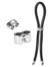 Load image into Gallery viewer, Bolo Silicone Lasso &amp; Double Barrel Diamond Slider - Black