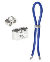 Load image into Gallery viewer, Bolo Silicone Lasso &amp; Double Barrel Diamond Slider - Blue