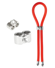 Load image into Gallery viewer, Bolo Silicone Lasso &amp; Double Barrel Diamond Slider - Red