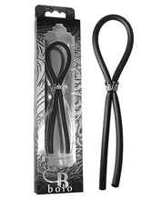 Load image into Gallery viewer, Bolo Silicone Lasso W-silver Crown Slider Ring - Black