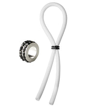 Load image into Gallery viewer, Bolo Silicone Band Lasso W-black Gems - White