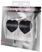 Load image into Gallery viewer, Peekaboos Satin W-black Stone &amp; Bow Premium Pasties - 1 Pair Black