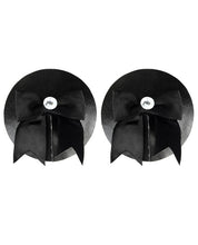 Load image into Gallery viewer, Peekaboos Patent Leather W-bow Premium Pasties - 1 Pair Black