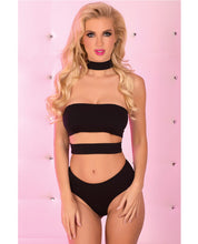 Load image into Gallery viewer, Pink Lipstick Body Bandage Bodysuit Black M-l
