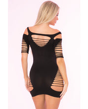 Load image into Gallery viewer, Pink Lipstick Back To Bad Seamless Dress Black O-s