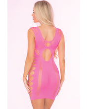 Load image into Gallery viewer, Pink Lipstick Full Of Shred Mini Dress Pink O-s