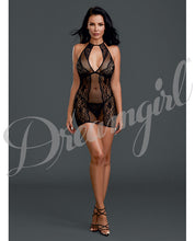 Load image into Gallery viewer, Sheer Lace Chemise W-g-string Black O-s