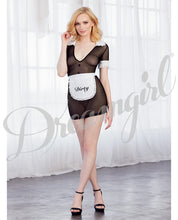 Load image into Gallery viewer, Made Me Dirty Sheer Chemise W-apron Black-white O-s