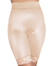 Load image into Gallery viewer, Rago Shapewear Long Leg Shaper W-gripper Stretch Lace Bottom Beige Lg