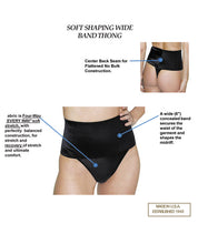 Load image into Gallery viewer, Rago Shapewear Soft Wide Band Thong Shaper Black Lg