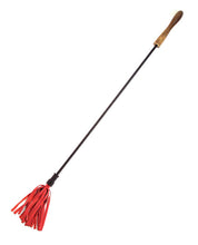 Load image into Gallery viewer, Rouge Leather Riding Crop W-rounded Wooden Handle - Red