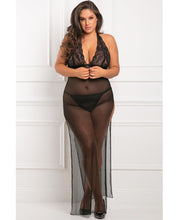 Load image into Gallery viewer, Rene Rofe All Out There 2 Pc Gown Set Black 3x-4x