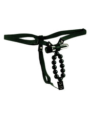 Load image into Gallery viewer, Wireless Sensations Vibrating Lovers Thong W-stroker Beads - Black O-s