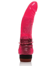 Load image into Gallery viewer, Hot Pinks Curved Jelly Vibrating 6.5" Dildo