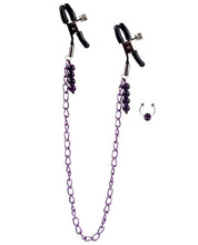 Load image into Gallery viewer, Nipple Play Purple Chain Nipple Clamps