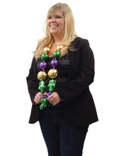 Load image into Gallery viewer, Jumbo Mardi Gras Beads W-mask - By Sassigirl