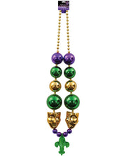 Load image into Gallery viewer, Jumbo Mardi Gras Beads W-mask - By Sassigirl