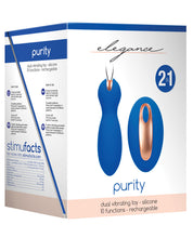Load image into Gallery viewer, Shots Elegance Dual Vibrating Bullet &amp; Remote - Blue