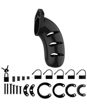 Load image into Gallery viewer, Shots Man Cage Chastity 4.5" Cock Cage Model 3 - Black
