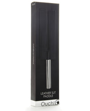 Load image into Gallery viewer, Shots Ouch Leather Slit Paddle - Black