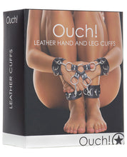 Load image into Gallery viewer, Shots Ouch Leather Hand &amp; Leg Cuffs - Black