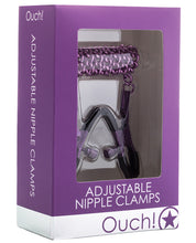 Load image into Gallery viewer, Shots Ouch Adjustable Nipple Clamps W-chain - Purple